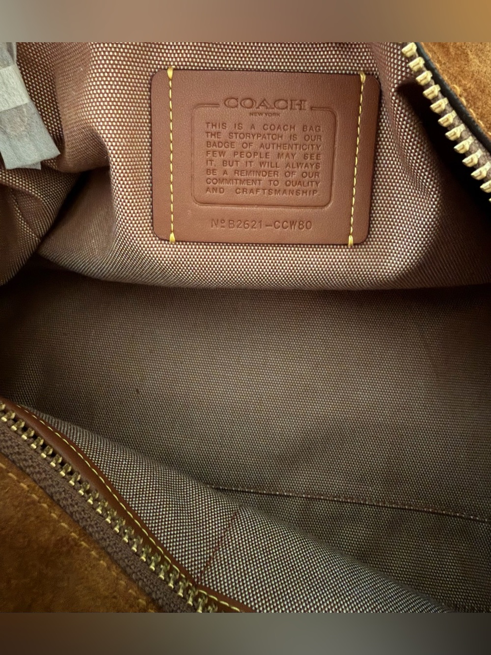 Coach Compass Bag 35 Suede Warm Brown - Picture 6 of 7